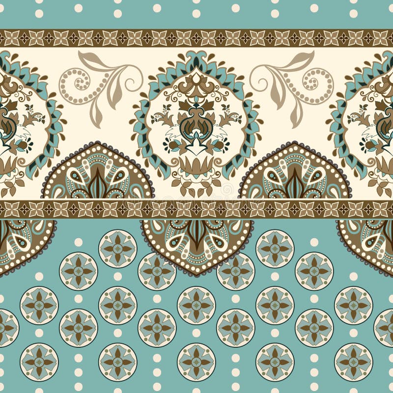 Vector Seamless Border with Decorative Ethnic Elements. Moroccan Style Stock Vector