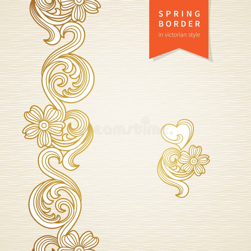 Vector seamless border in Victorian style. royalty free illustration Vector seamless border in Victorian style. royalty free illustration