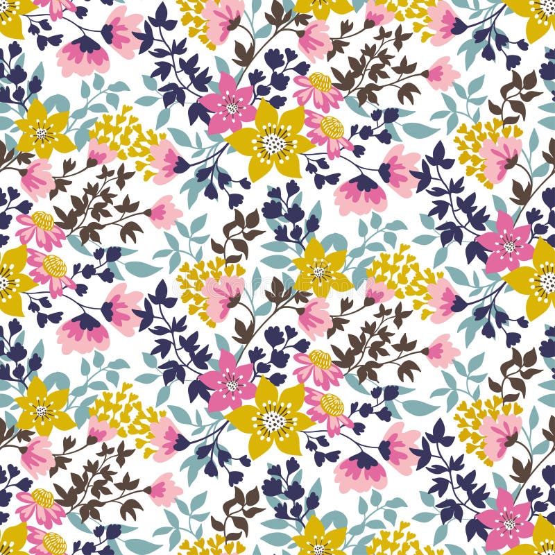Vector seamless floral ditsy pattern. royalty free illustration