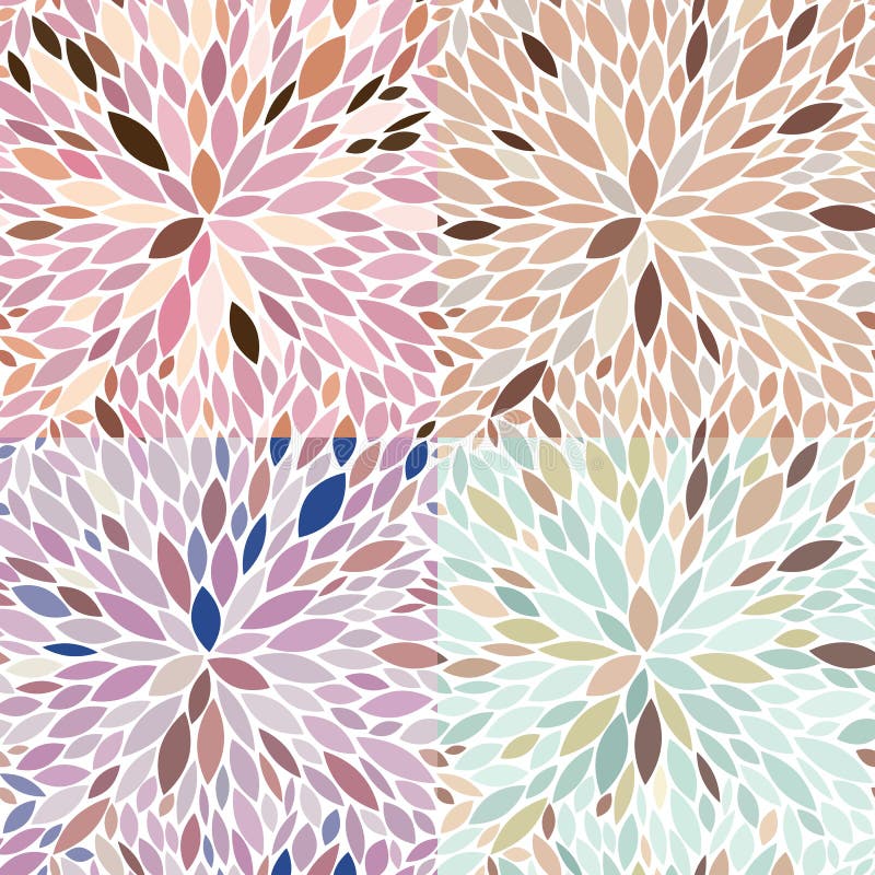 Set of 4 Seamless Floral Backgrounds Stock Vector Illustration of collection, pattern 100664135
