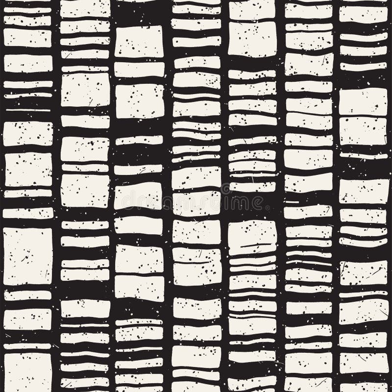 Vector seamless freehand pattern. Doodle monochrome print hand drawn chevron texture. Trendy graphic design. vector illustration
