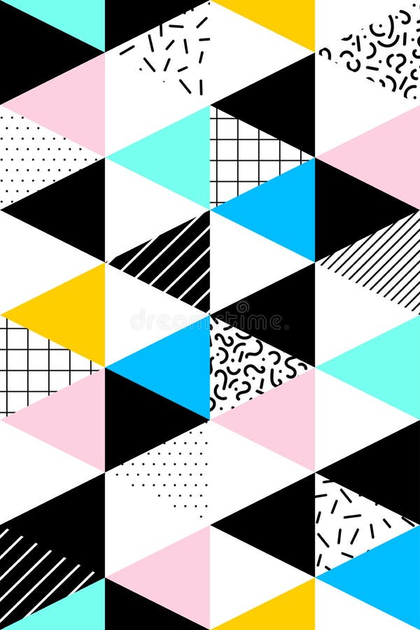 Vector seamless geometric pattern. Memphis Style. Abstract 80s. royalty free illustration