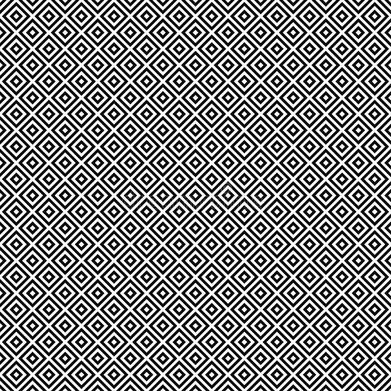 Vector seamless geometric pattern. Rhombuses texture. Black-and-white background. Monochrome design. stock illustration Vector seamless geometric pattern. Rhombuses texture. Black-and-white background. Monochrome design. stock illustration
