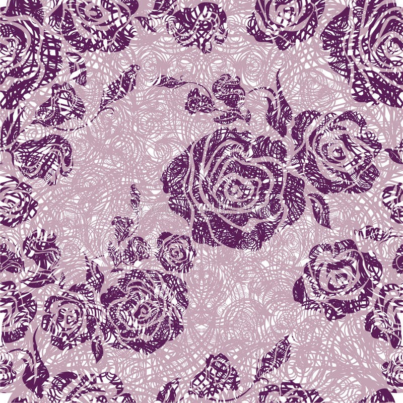 Vector Seamless grunge vintage flower rose pattern