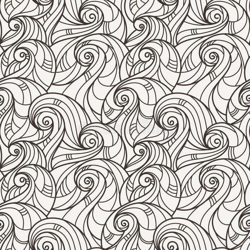 Vector Seamless Hand-drawn Pattern of Curls Stock Vector - Illustration ...