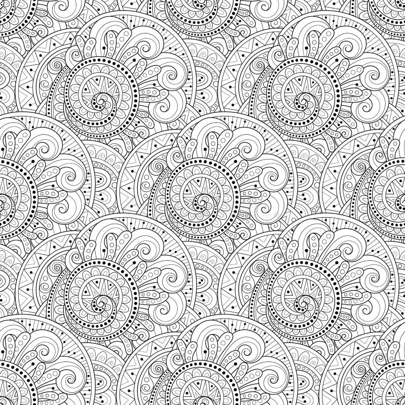 Vector Seamless Monochrome Floral Pattern Stock Vector - Illustration ...