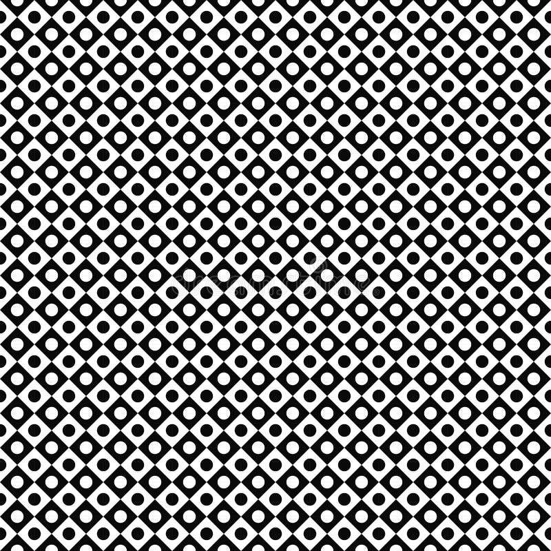 Vector seamless pattern. Abstract geometric texture. Black-and-white background. Monochrome circle in square design. vector illustration Vector seamless pattern. Abstract geometric texture. Black-and-white background. Monochrome circle in square design. vector illustration