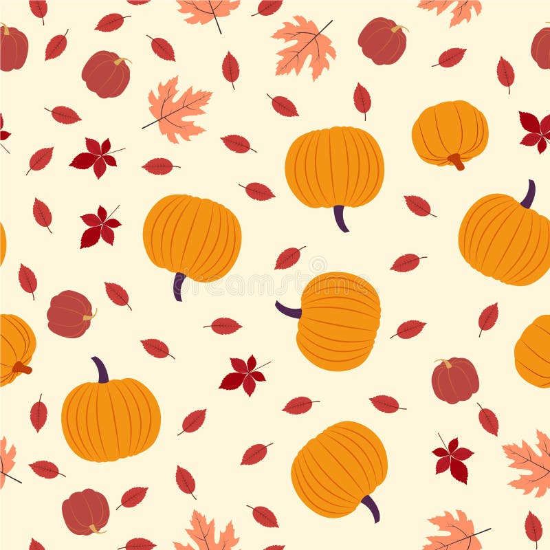 Vector Seamless Pattern. Autumn Plants and Harvest Stock Vector ...
