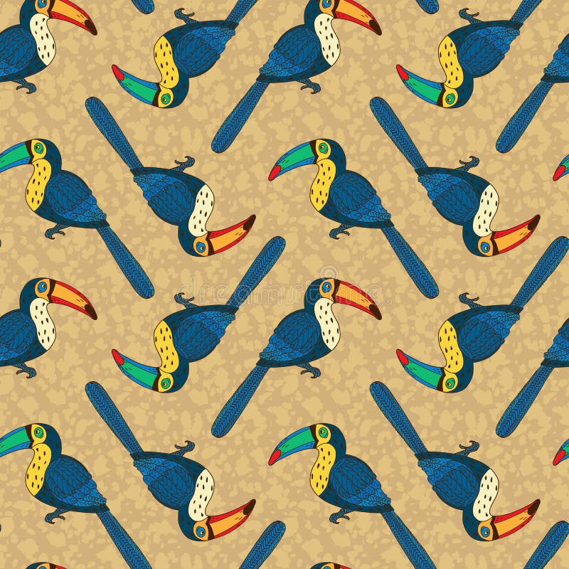 Vector seamless pattern with birds