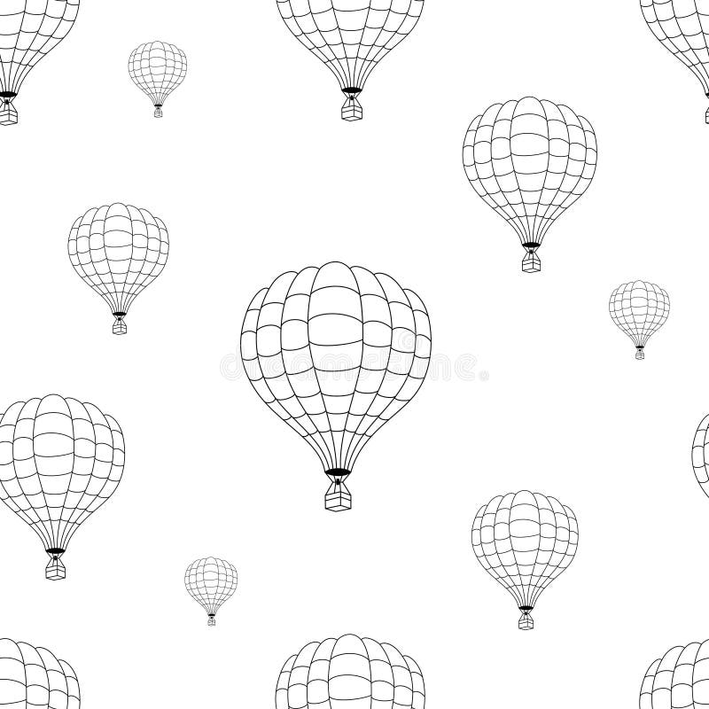 Hot Air Balloons Black White Stock Illustrations – 732 Hot Air Balloons