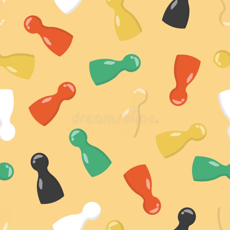 Vector Seamless Pattern. Bright Game Pieces. Gaming Chips for Table
