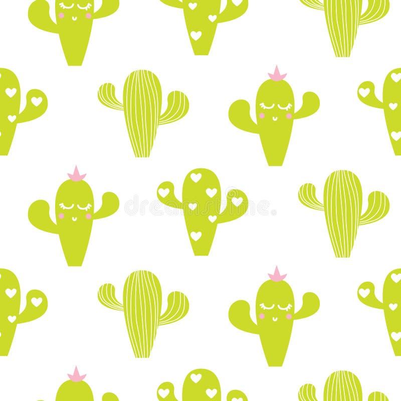 Exotic Cactus Seamless Pattern Modern Print with Stripes. Stock Vector ...