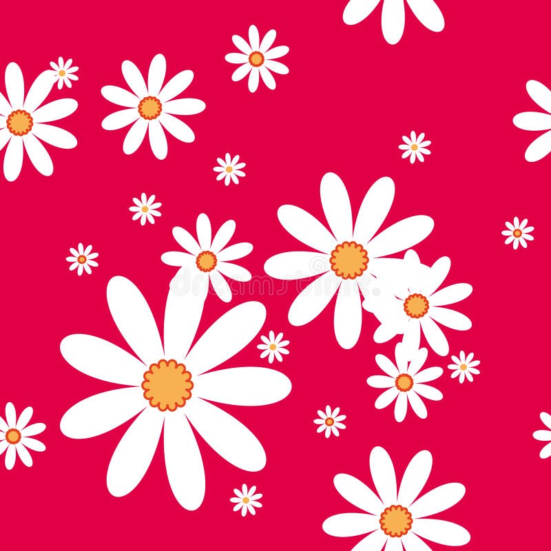 Vector seamless pattern with camomiles