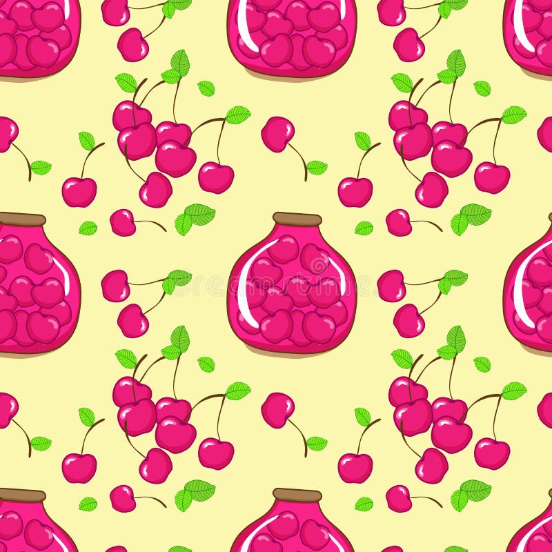 Cherry jam stock vector. Illustration of cooking, juicy - 28421082