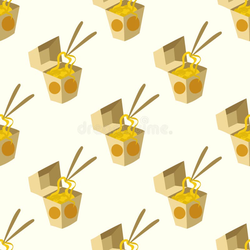 Vector Seamless Pattern with Chinese Food Stock Vector Illustration of white, boxes 240615642