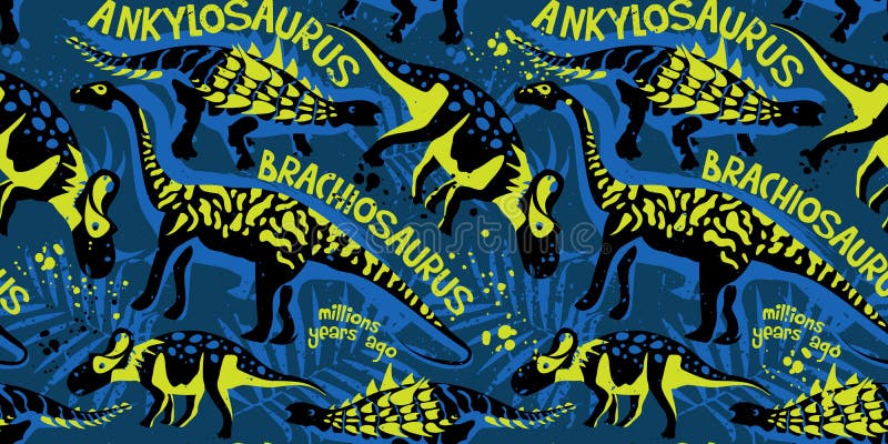 Vector seamless pattern with dinosaurs royalty free illustration Vector seamless pattern with dinosaurs royalty free illustration