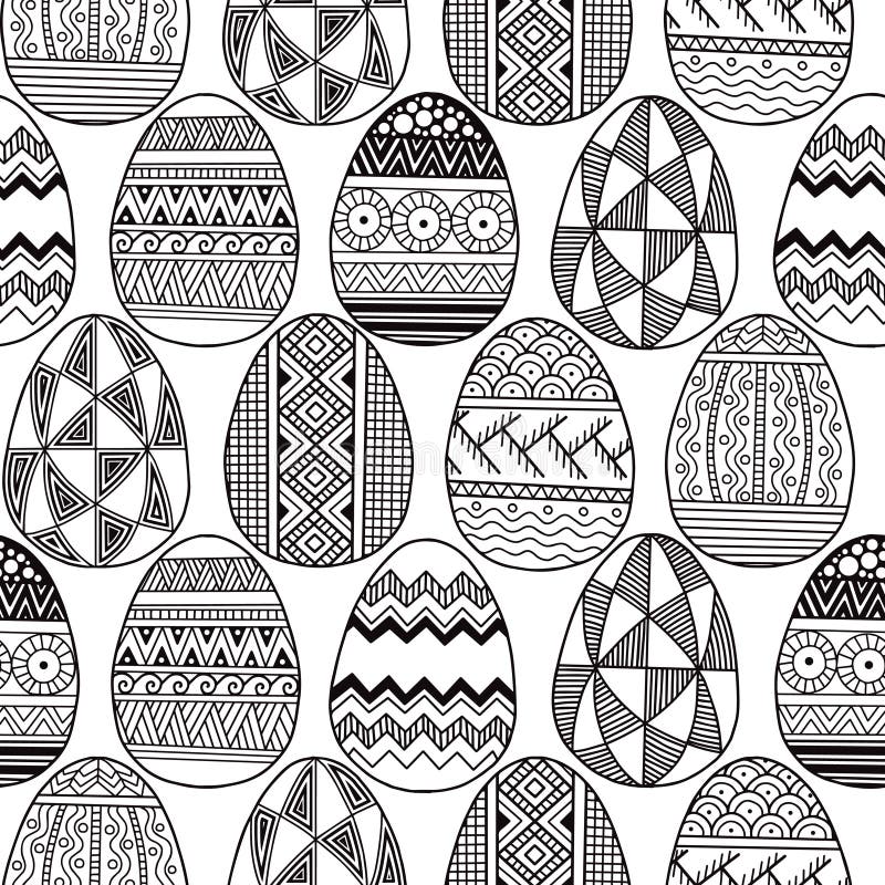 Vector Seamless Pattern Easter Eggs Stock Vector - Illustration of ...