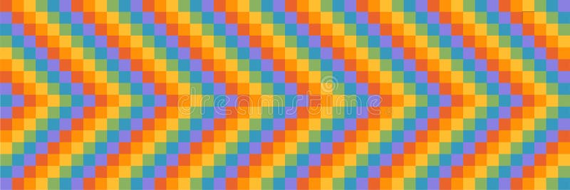 Vector seamless pattern of flat lgbtq chessboard checkered texture with arrow sign. royalty free illustration