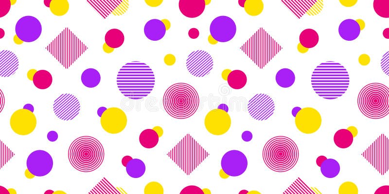 Vector seamless pattern with geometric shapes. Modern repeated texture. Abstract background in bright colors. Colored vector illustration Vector seamless pattern with geometric shapes. Modern repeated texture. Abstract background in bright colors. Colored vector illustration