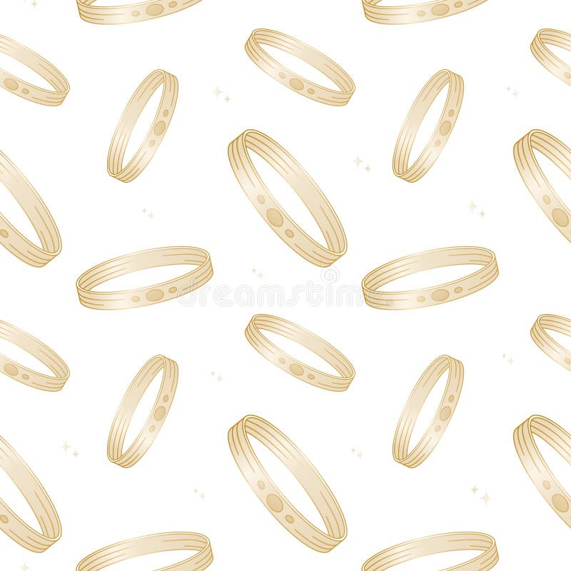 Vector Seamless Pattern with Gold Wedding Rings Stock Vector ...