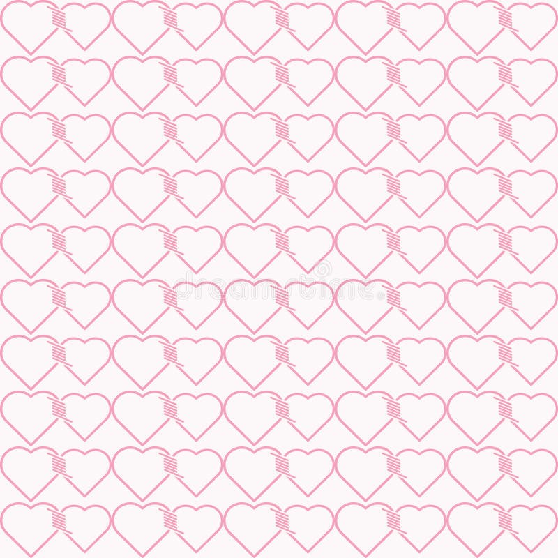 Vector seamless pattern of heart tied together vector illustration Vector seamless pattern of heart tied together vector illustration