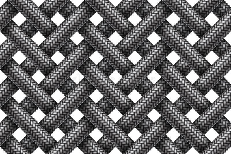 Vector seamless pattern of intersecting fabric braided cords.