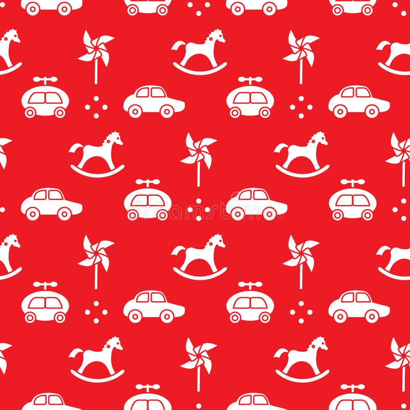 Vector seamless pattern with kids toys. Childhood royalty free illustration Vector seamless pattern with kids toys. Childhood royalty free illustration