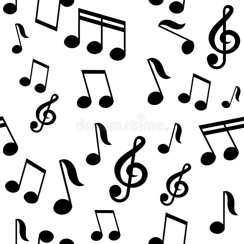 Vector seamless pattern with music notes royalty free illustration