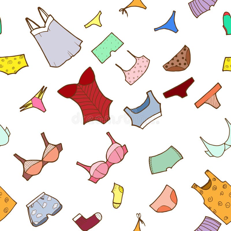 Vector Seamless Pattern with Panty, Lingerie and U Stock Vector ...