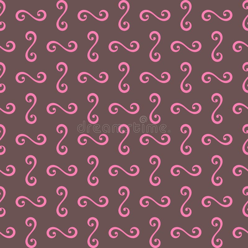 Vector seamless pattern with pink swirl stock illustration