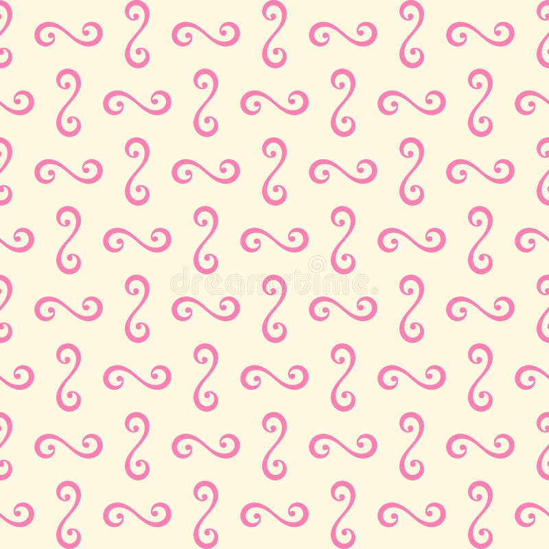 Vector seamless pattern with pink swirl stock illustration