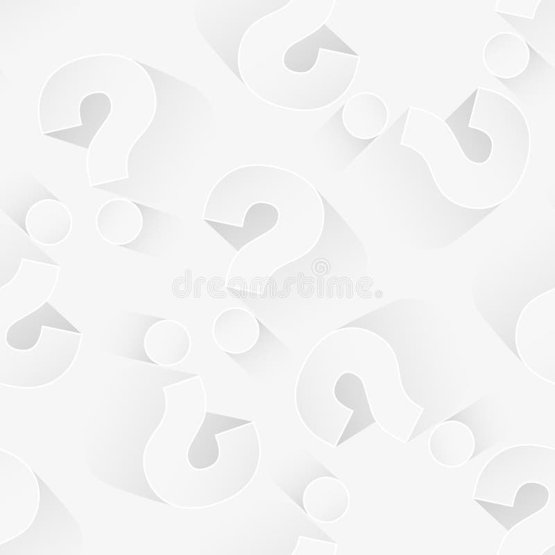 Vector seamless pattern with question mark on light background. Repeating texture. Dark simple question on white sample background. Repeated modern wallpaper guess for design prints. Repeat swatch