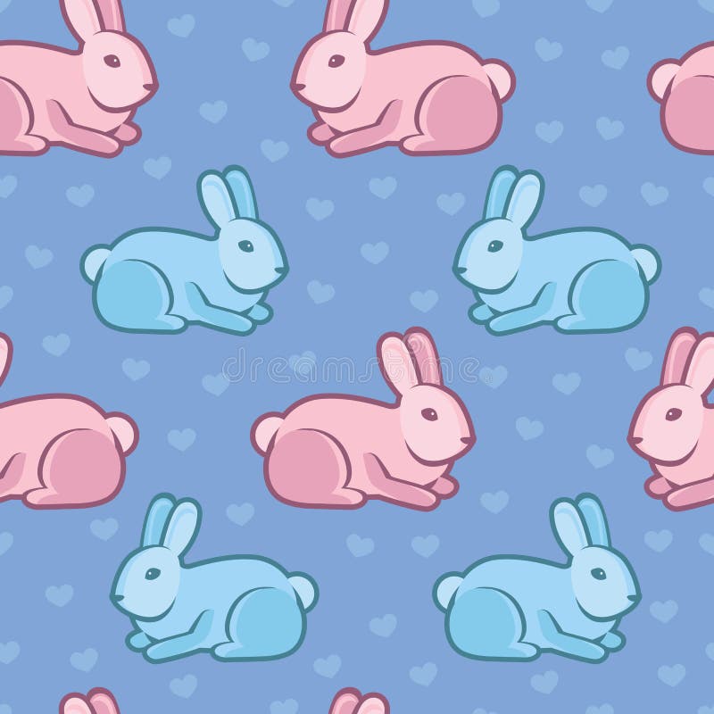 Download Happy Easter Seamless Pattern With White Rabbits Ornament ...