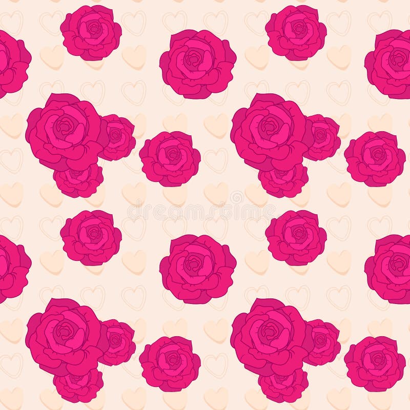 Vector seamless pattern with rose