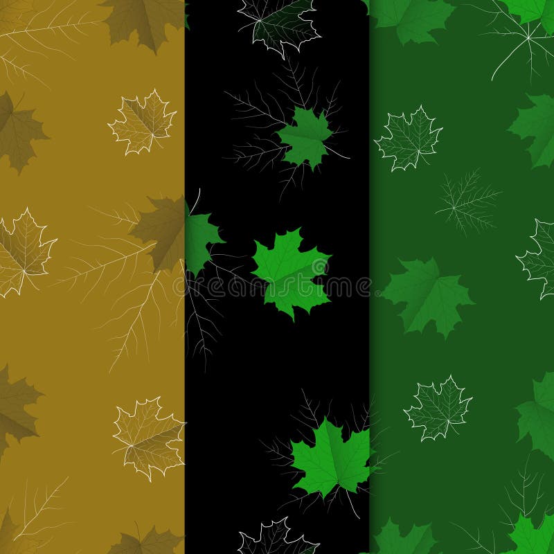 Vector seamless pattern with rows of leaves of different trees vector seamless pattern with rows of leaves of different trees ilustração do vetor