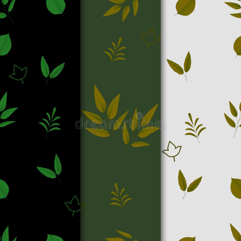 Vector seamless pattern with rows of leaves of different trees vector seamless pattern with rows of leaves of different trees ilustração do vetor