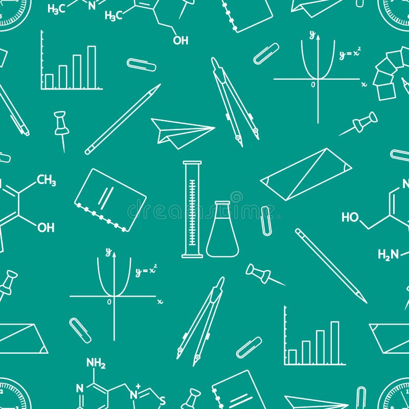 Scientific, educational vector seamless pattern vector illustration