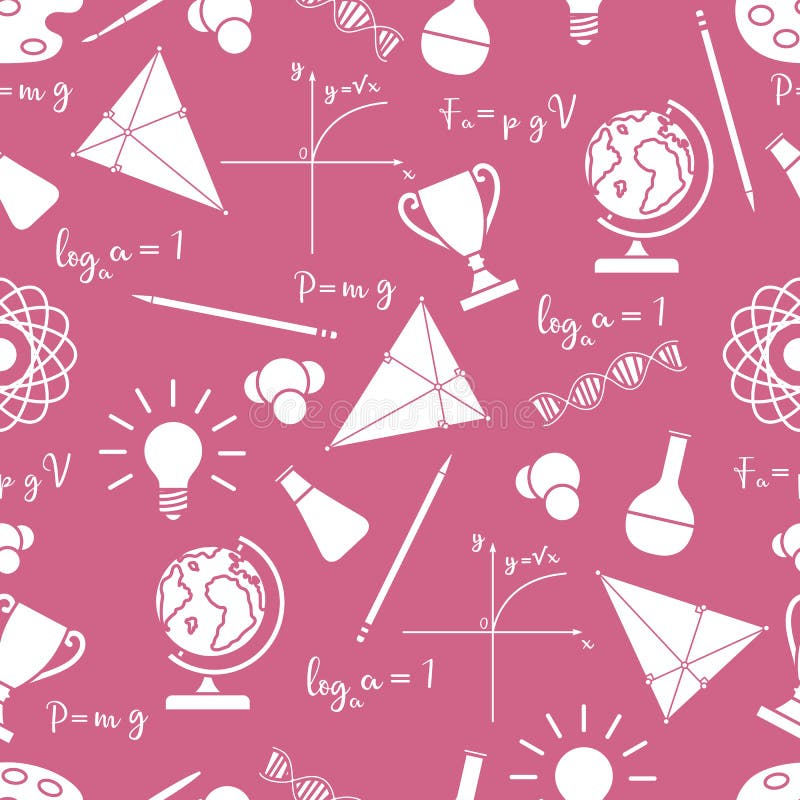 Scientific, educational vector seamless pattern vector illustration