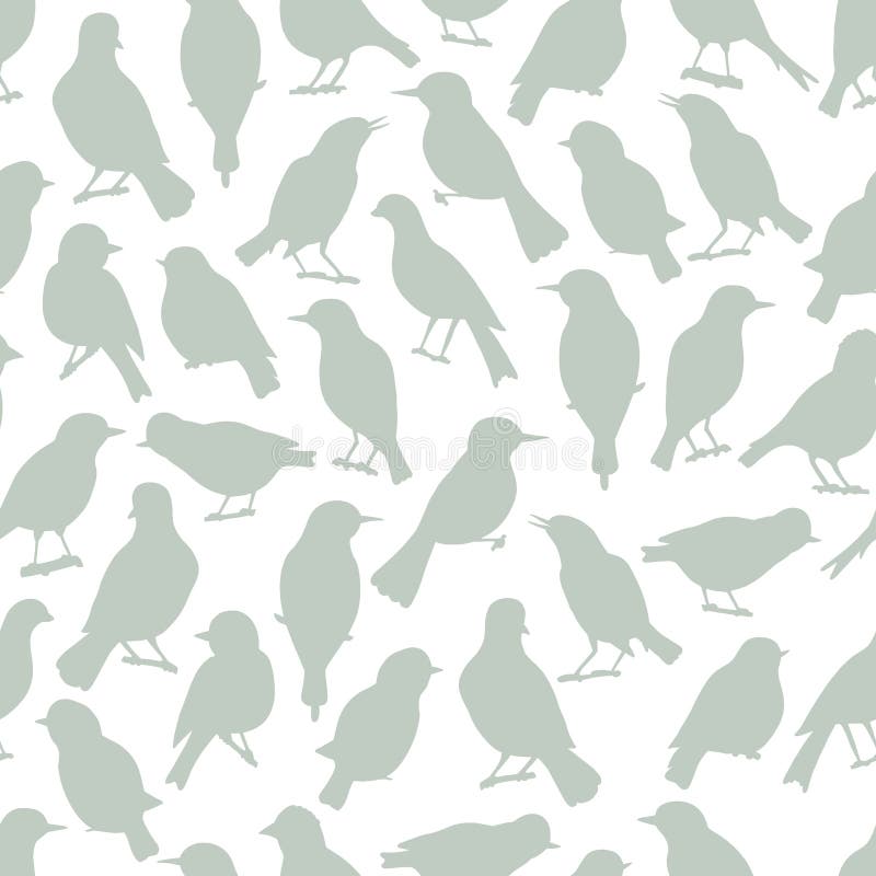 Seamless Pattern with Birds Silhouettes Stock Vector Illustration of