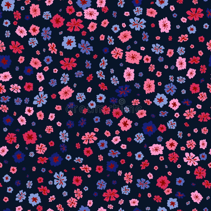 Vector seamless pattern with small cute scattered flowers. Ditsy wallpapers