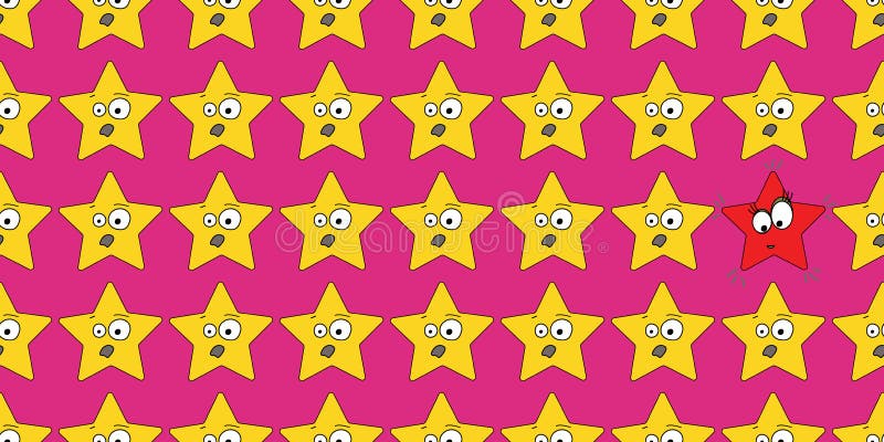 Vector Seamless Pattern with Stars. Emoji Design. Pink Background. Cartoon  Print. Print for Textiles Stock Vector - Illustration of collection,  isolated: 119713716
