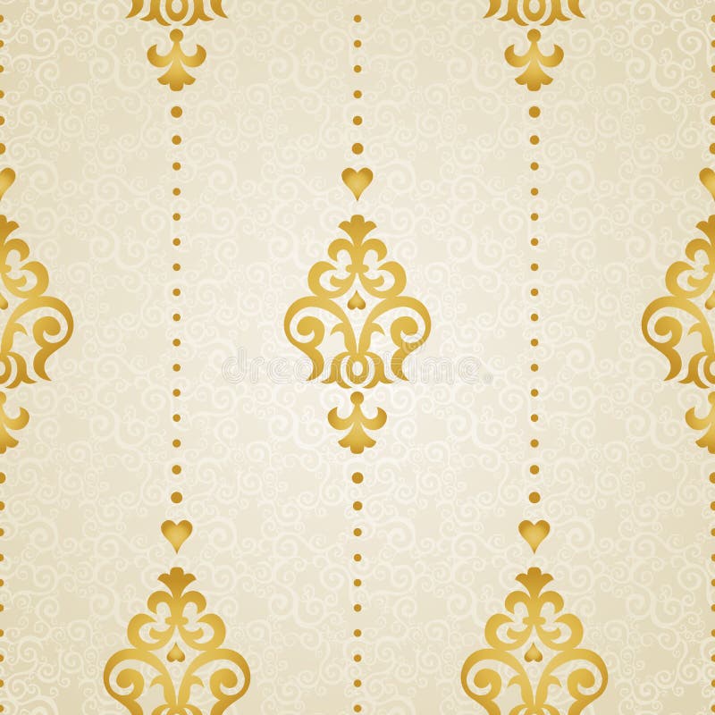Vector seamless pattern in Victorian style. stock illustration