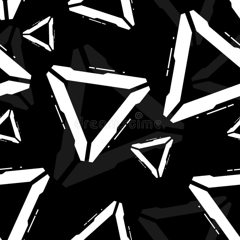 Futuristic Vector Seamless Random Pattern stock illustration