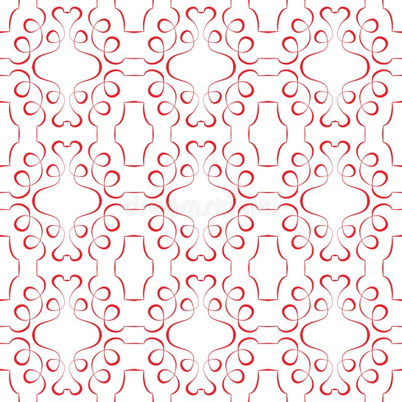 Vector Seamless Red Pattern On A White Background ...