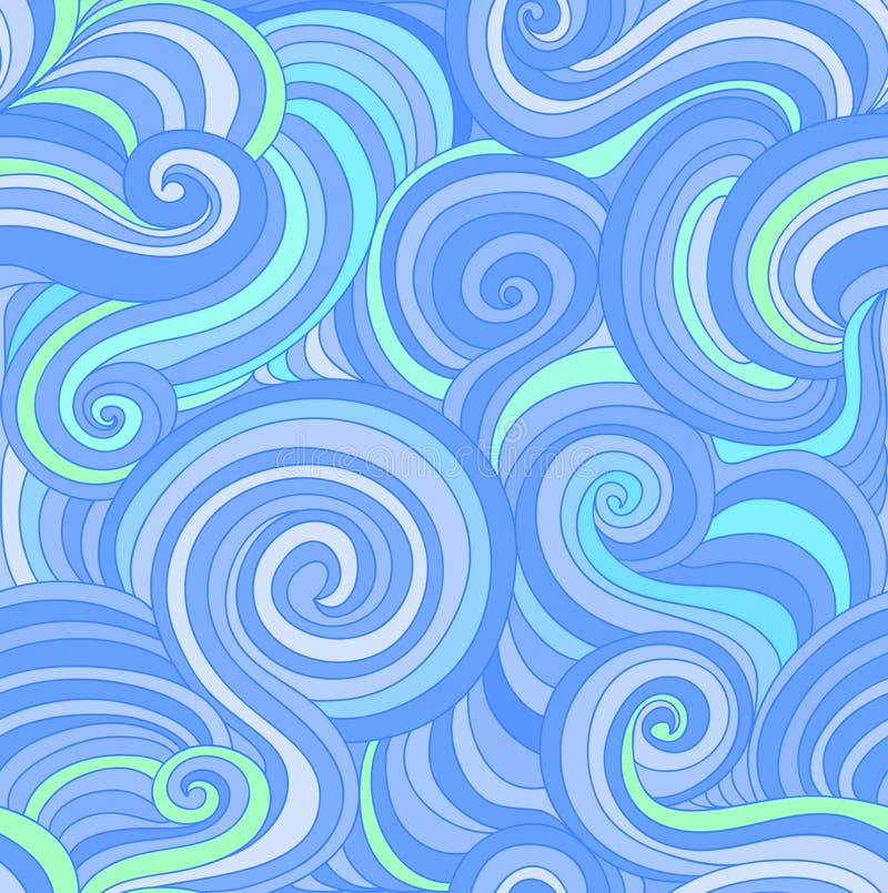 Vector seamless texture with curling multicolored abstract lines stock illustration