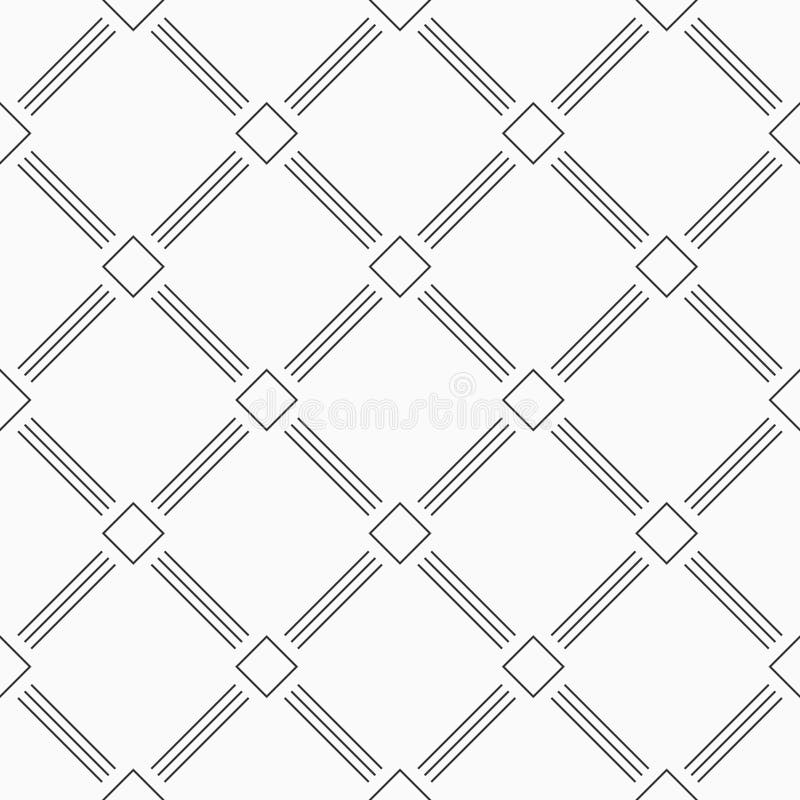Vector seamless thin lines rhombuses pattern. Repeating geometric rhombuses tiles royalty free illustration