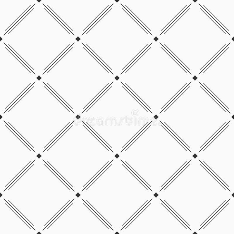 Vector seamless thin lines rhombuses pattern. Repeating geometric rhombuses tiles stock illustration