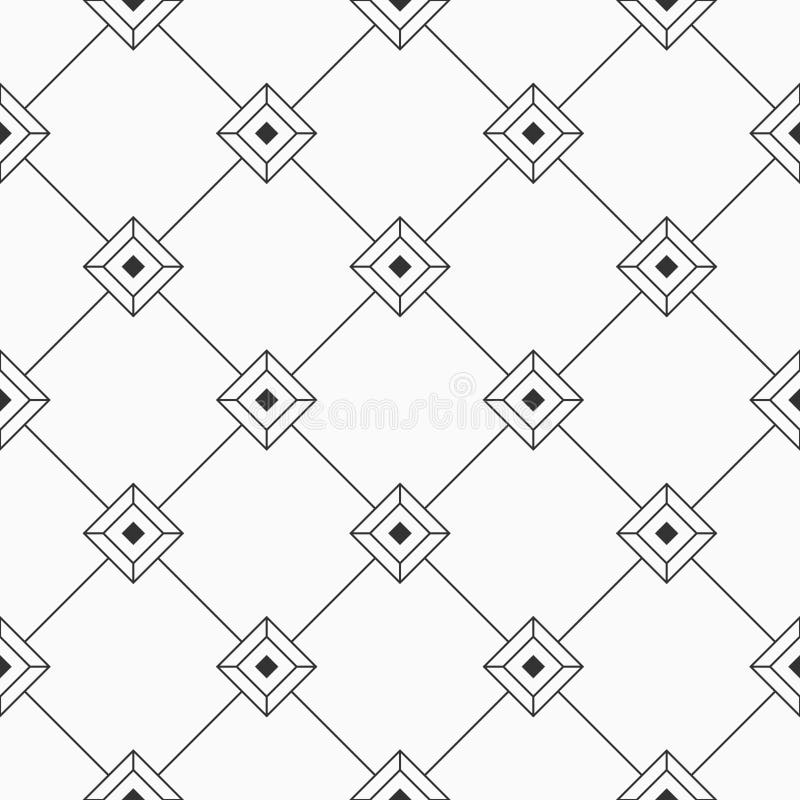 Vector seamless thin lines rhombuses pattern. Repeating geometric rhombuses tiles vector illustration