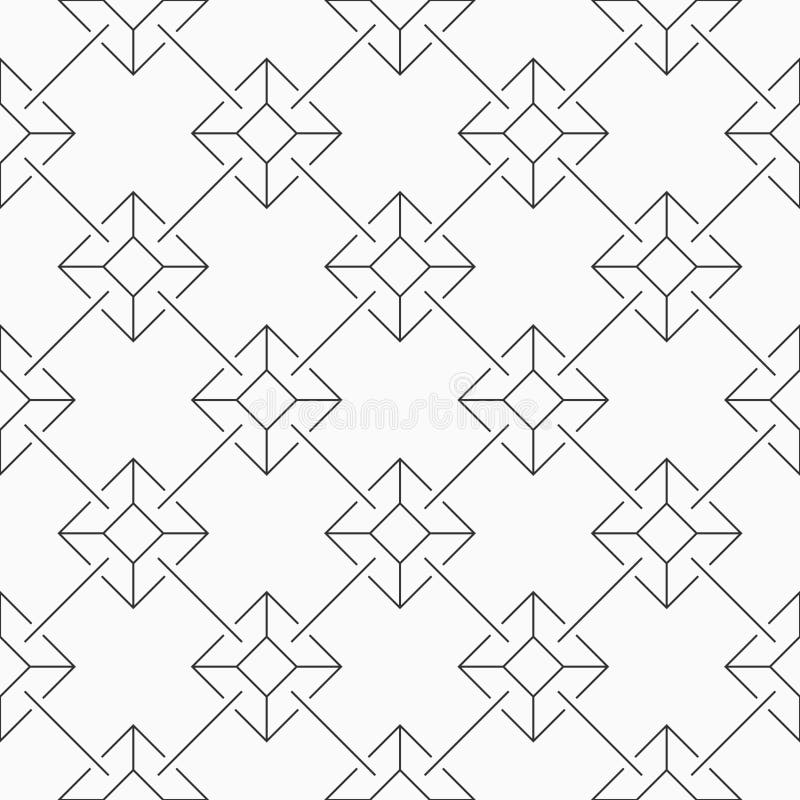 Vector seamless thin lines rhombuses pattern. Repeating geometric rhombuses tiles stock illustration