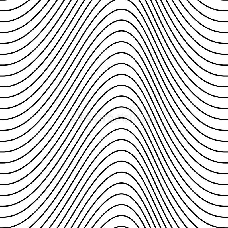 Vector seamless thin wavy line pattern isolated royalty free illustration